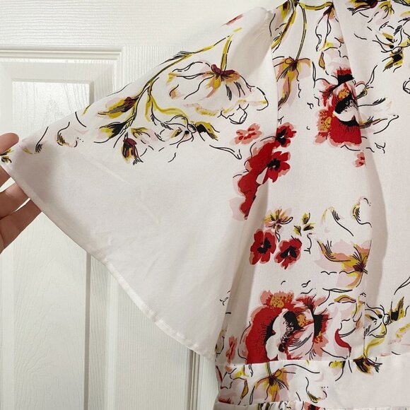 RoseGal - White Floral Romper with Skirt - Picture 8 of 14